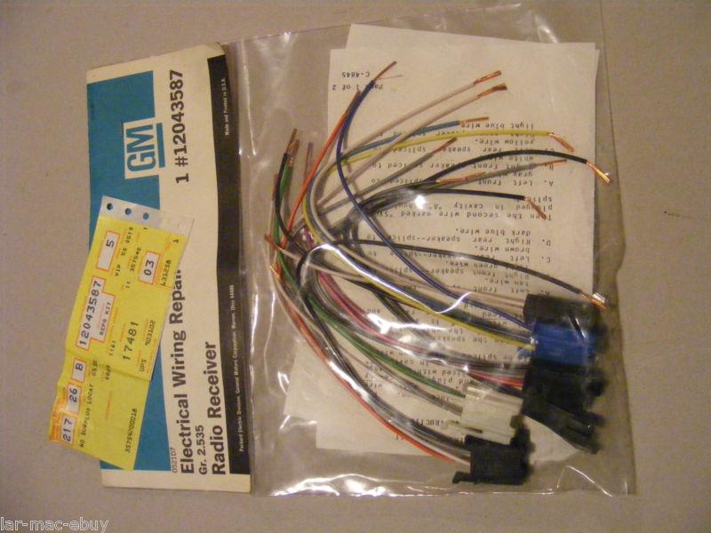 Gm electrical wiring repair kit 86, 87, radio receiver olds cadi pon