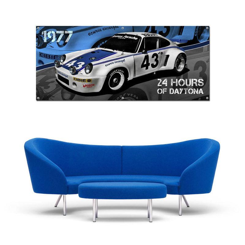 Porsche 911 carerra rsr #43 24 hours of daytona 1977 vinyl banner  140x60cm new