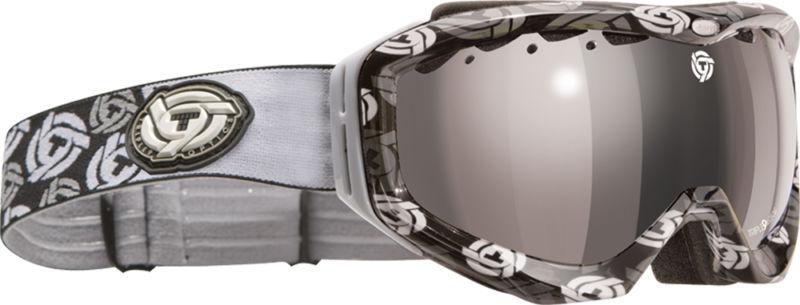 Triple 9 optics swank snow goggles black and white/chrome and hd amber lens