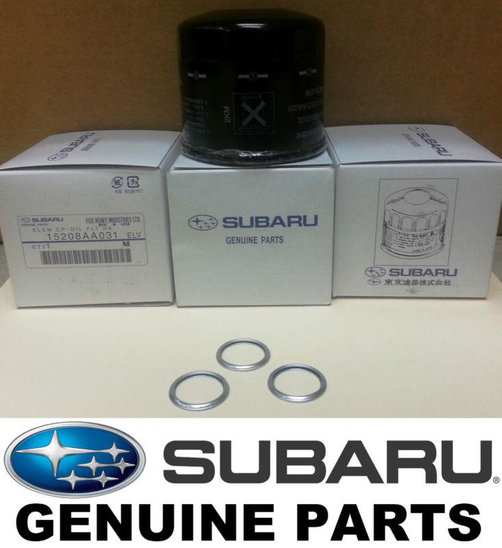 Oem subaru engine oil filter & crush gasket (3 pack) all subaru 6 cyl 15208aa031