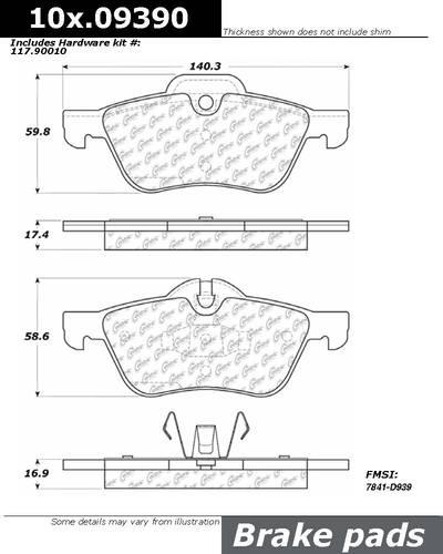 Centric 104.09390 brake pad or shoe, front