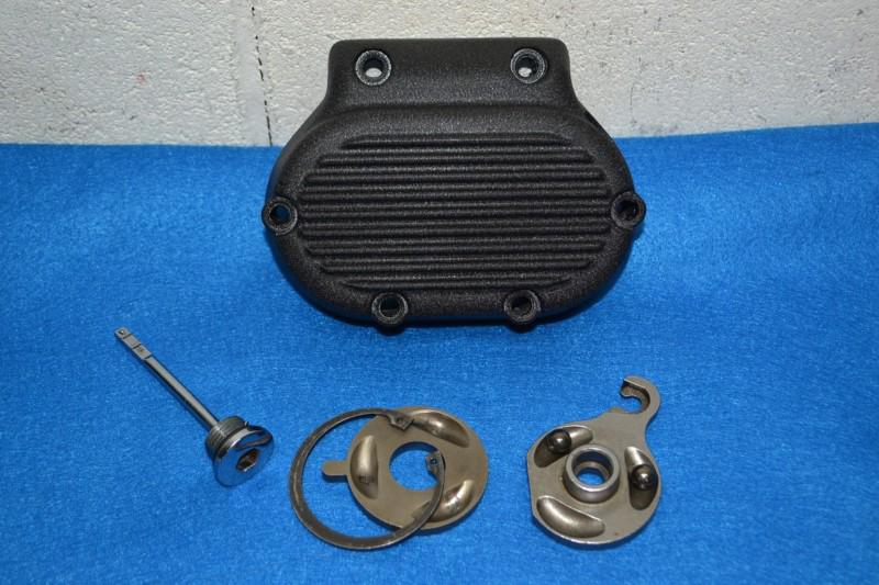 S0182 oem black wrinkle transmission side cover harley 37082-87 touring softail 