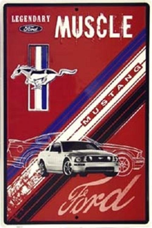 Ford mustang legendary muscle sign