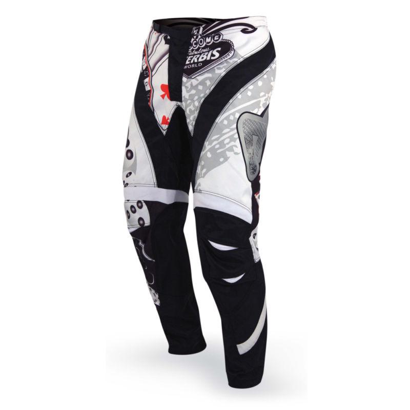 Acerbis gambler pants black white red waist 30 mx riding gear cr yz kx rm sx new