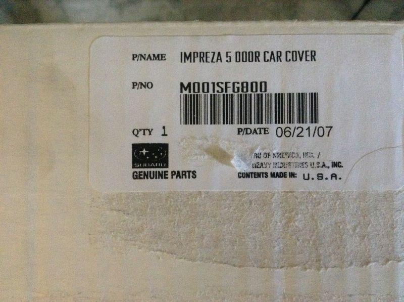 Buy Subaru Impreza 5 Doors Hatchback 20082011 Car Cover in Shelton