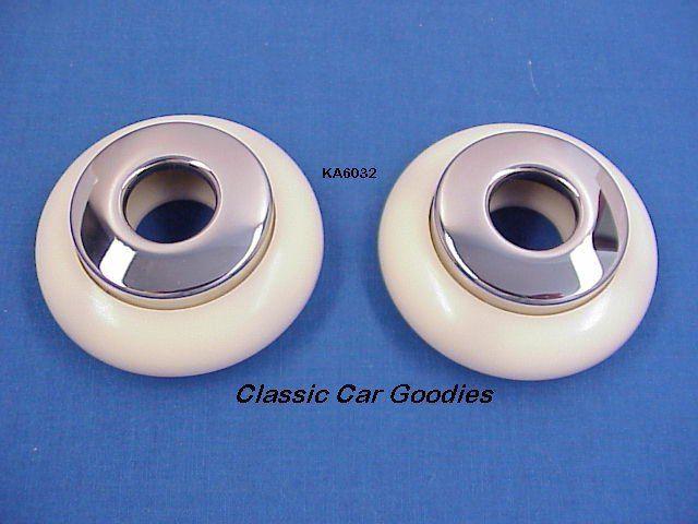 1949-1950 ford door & window escutcheons (2) chrm/ivory