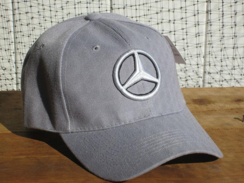 New nwt mercedes benz logo gray baseball golf driving hat cap lid automobile car