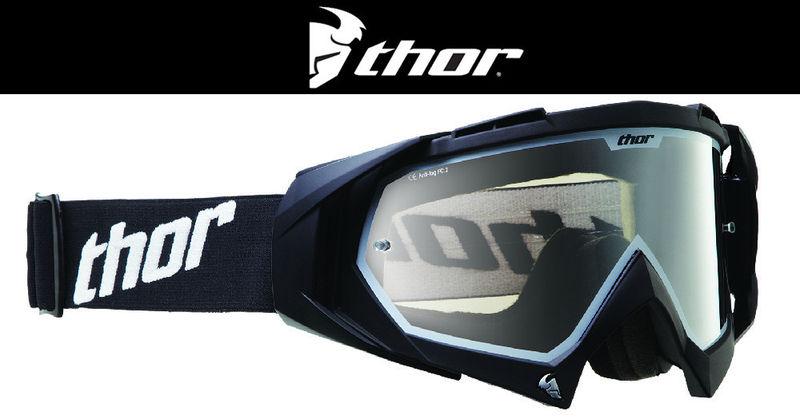 Thor hero flat/matte black dirt bike goggles motocross mx atv gogges googles '14