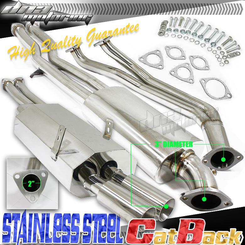 E36 3-series stainless steel full catback exhaust cat back down pipe muffler