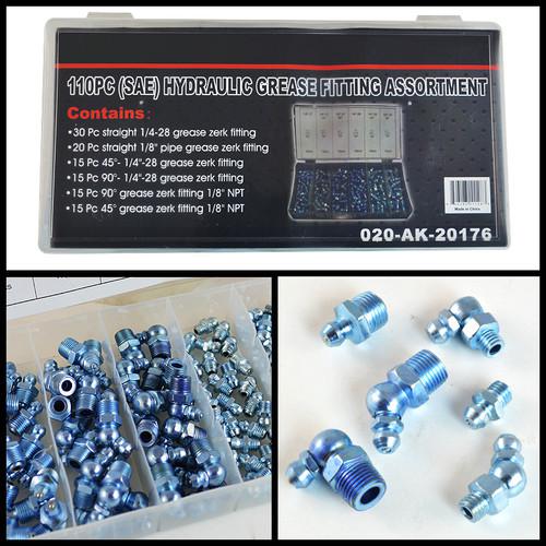 New 220pc Metric & SAE Hydraulic Grease Zerk Zirk Fitting Assortment Most Sizes, US $17.90, image 3