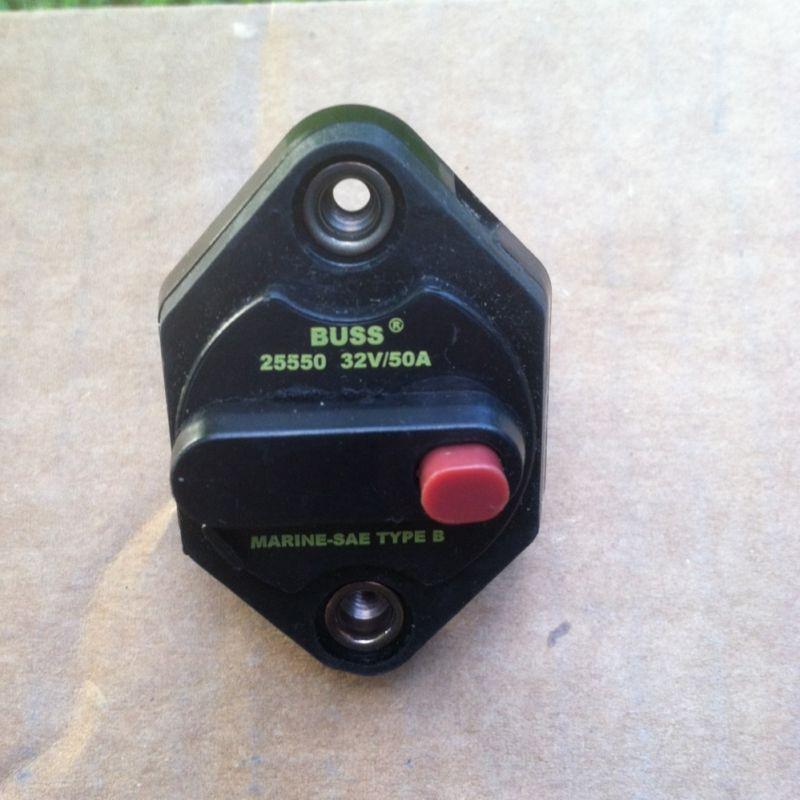 Buy Buss Circuit Breaker Marine 25550 32 Volt 50 Amp Manual Reset in