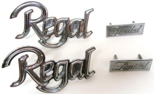 78-80 buick regal limited metal roof emblems set 