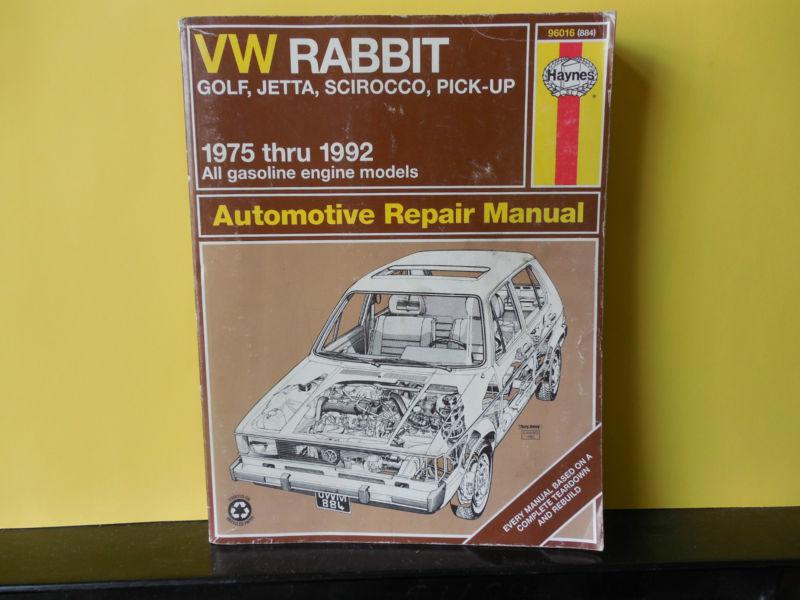 Hayne auto manual. vw  rabbitt, golf, jetta ,pick-up '75-'92