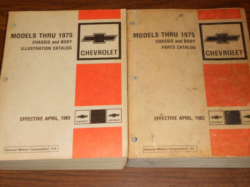 1970 1971 1972 1973 1974+ chevrolet  parts catalog set / parts book set / manual