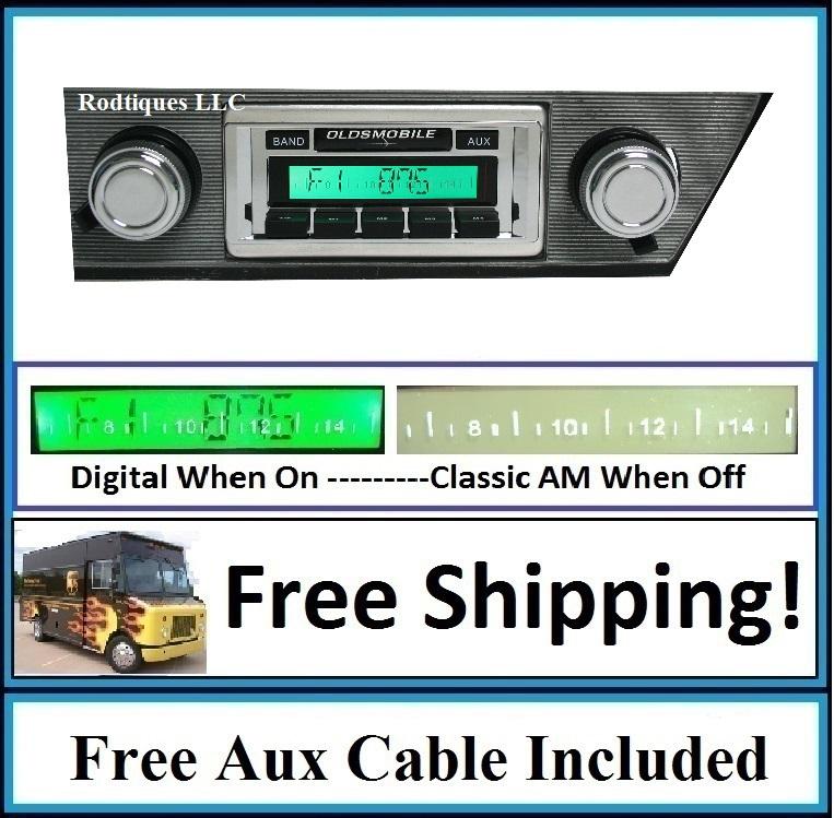1965 cutlass/f85 radio w/ free aux cable + 230 stereo free shipping **