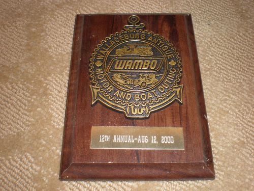 Wallaceburg antique motor and boat outing - wambo - august 12, 2000 award plaque