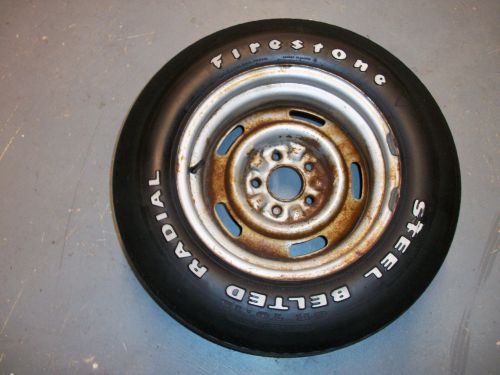 Corvette spare tire &amp; rally wheel firestone gr70-15 &amp; az ralley rim 1975 74 76