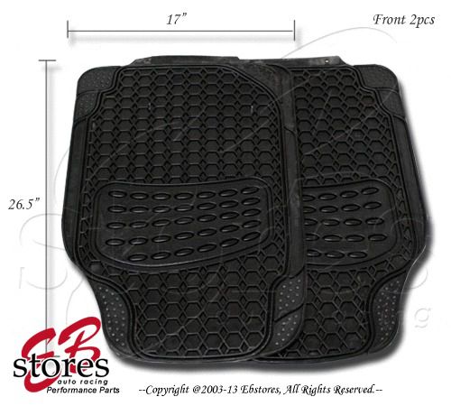 Front + rear trim to fit rubber floor mat 4pc style#b104 for mid size vehicle