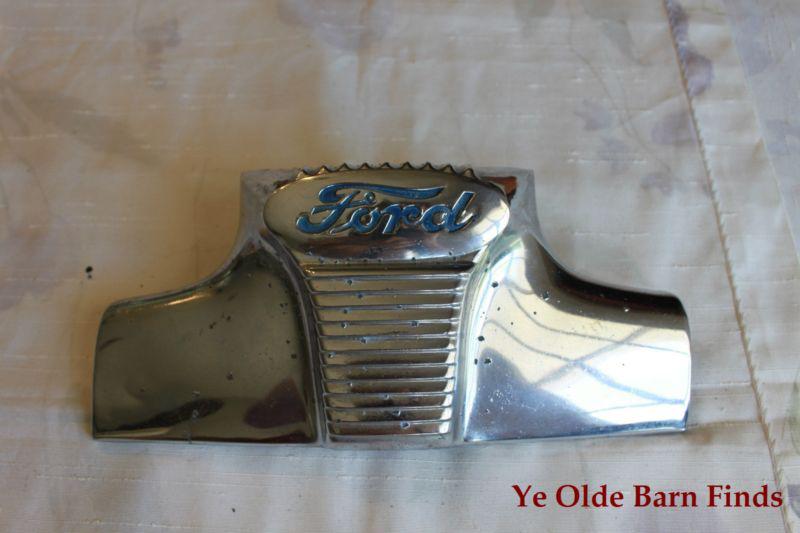 1946 47 48 ford vintage chrome hood grill hood ornament emblem rat rod, man cave