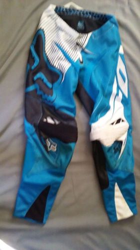 Men's fox motorcycle dirt bike riding pants 360 blue &amp; white size 30 like new
