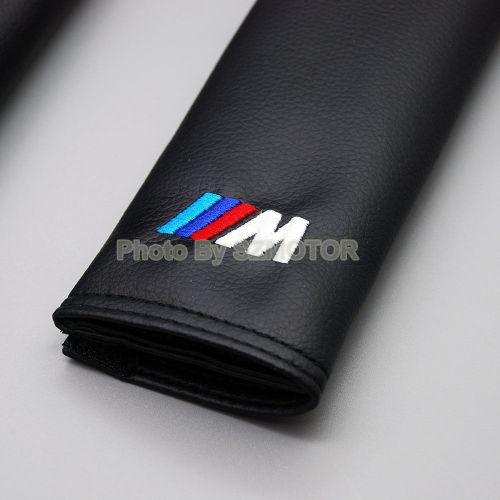 Pair luxury leather safety seat belt shoulder pads cushions for mpower m3 m5 m6