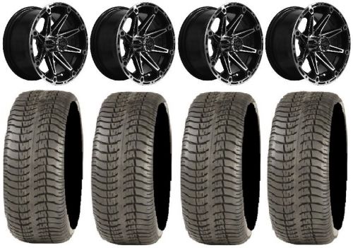 Madjax element machined golf wheels 12" (3+4) 205x30-12 tires yamaha