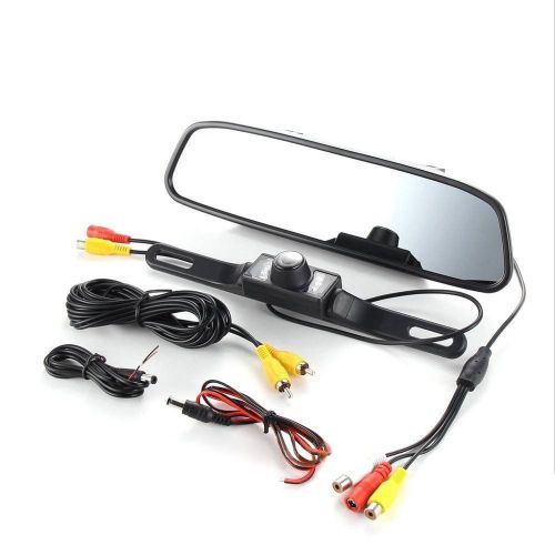 4.3&#034; tft lcd monitor mirror car rear view backup reverse camera kit night vision