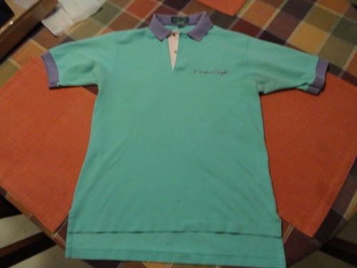 100% cotton mens chris craft salesmans polo shirt size medium circa 1950