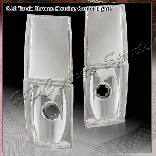 For 1988-1993 gmc c/k 1500 2500 3500 chrome housing clear lens corner lights