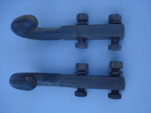 Large nine inch tow hooks with two bolts.