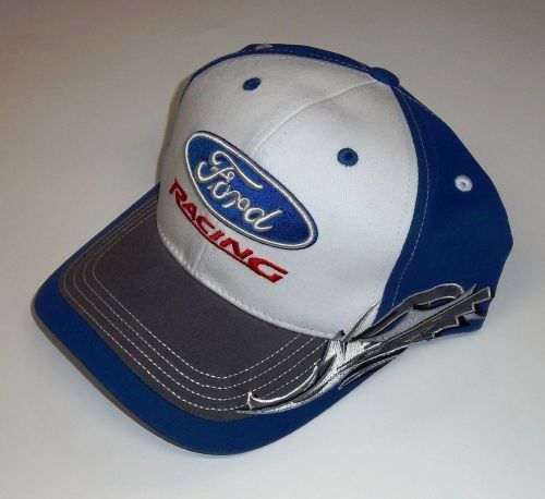 Brand new official red white blue embroidered ford racing hat/cap! nascar nhra!