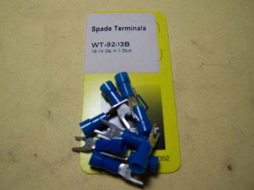 Electrical terminal - spade terminals 16-14 ga, 4-6 stud, blue, 9pcs