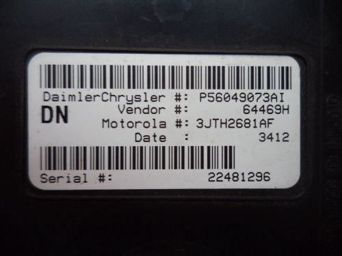 '01 - '03 dodge dakota durango central timing module p56049073ai