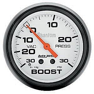 Auto meter 5803 phantom series gauge 2-5/8&#034; boost/vacuum mechanical