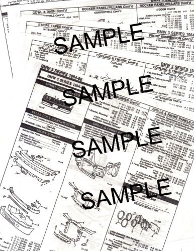 1976 1977 1978 1979 to 1988 jaguar xj-s xj-sc body parts numbers crash sheets h