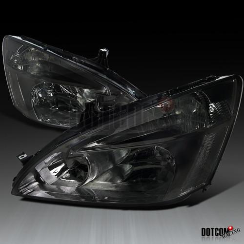 Buy 20032007 HONDA ACCORD LX EX JDM SMOKE HEADLIGHTS LAMPS in Los