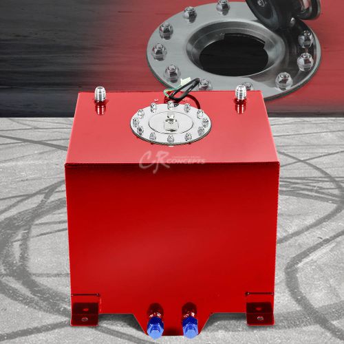 5 gallon/18.8l red coat aluminum racing/drift fuel cell tank+cap+level sender