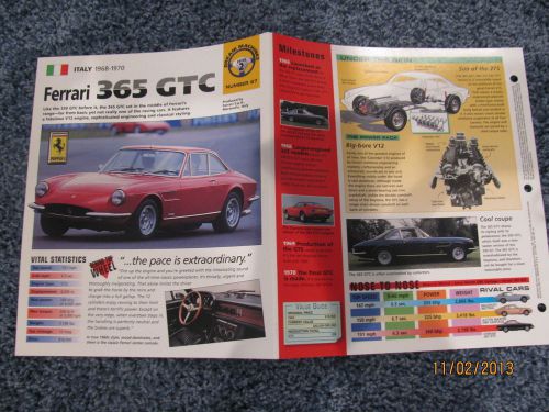 ★★ ferrari 365 gtc collector brochure specs info 1968/1969/1970 ★★