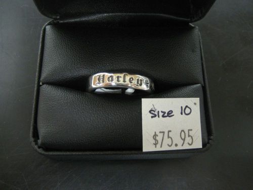Harley-davidson new silver band with engraved script h-d size 10