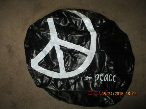 Black leather "i am peace" spare tire protective covering