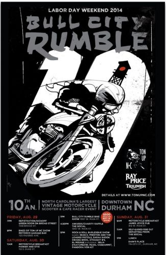 Vintage motorcycle poster honda yamaha suzuki cafe racer 59 ton up vincent ajs