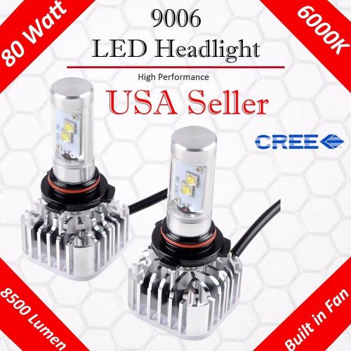 80w 8500lm cree led fog lights lamps bulbs kit 6000k white high power 9006 hb4