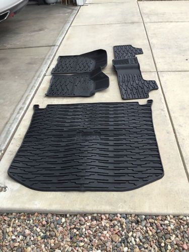 Jeep floor mats all weather 4 piece rubber front,back,cargo black oem