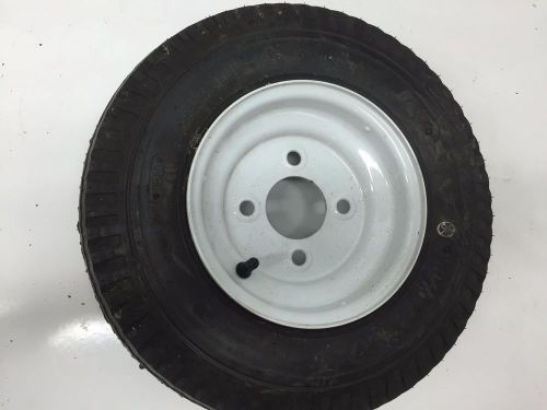 4.80-8 lrc bias trailer tire on 8" 4 lug white steel wheel 4.80x8