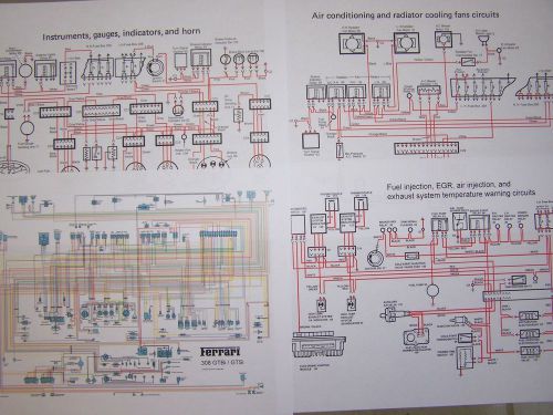 Ferrari 1981-82 308 gtsi-gtbi relays diagram (color) free shipping in u.s.a, can