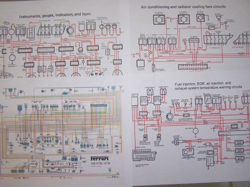 Ferrari 1981-82 308 gtsi-gtbi relays diagram (color) free shipping in u.s.a, can