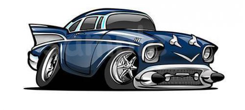 1957 vintage classic cartoon tshirt #801 belair automotive art