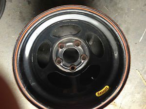 Bassett inertia racing wheel black 15x10 4.5&#034;bs 5on5 bolt (1 wheel) imca aero