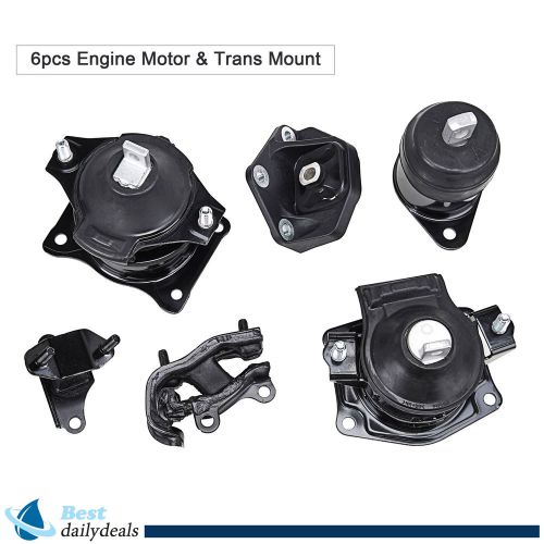 Engine motor &amp; trans mount 6pc set for 2003-2007 honda accord 3.0l acura tl 3.2l