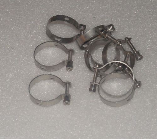 Large lot of 100 - stainless steel clamps 1-1/4&#039;&#039; dia. t32746 &#034;screw type&#034;